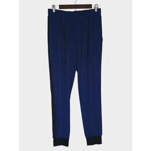 WAYF Joggers Women's Medium Blue Black Side Stripe Contrast Trim Tapered Pants